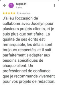 Avis de clients de rédacteur web SEO freelance