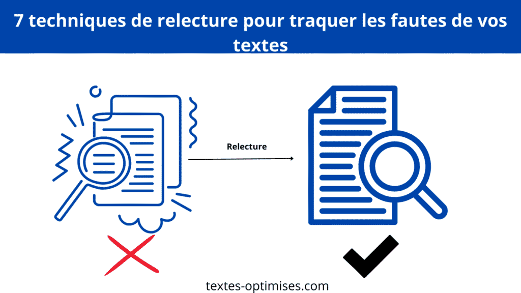 Image montrant le titre H1 de l'article sur 7 techniques de relecture pour traquer les fautes de vos textes.