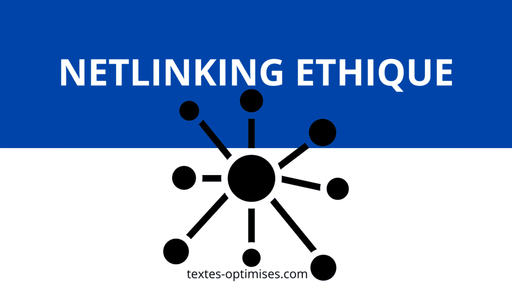 Affiche mettant en avant le mot-clé principal de l'article : netlinking éthique